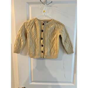 Vintage 1950's Childs Wool Sweater Handknit Republic of Ireland Cable Knit